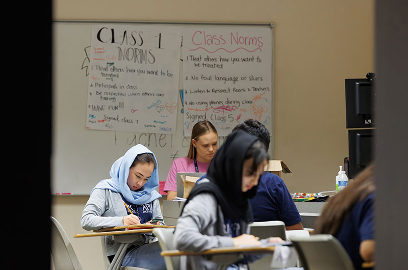 Students in a classroom