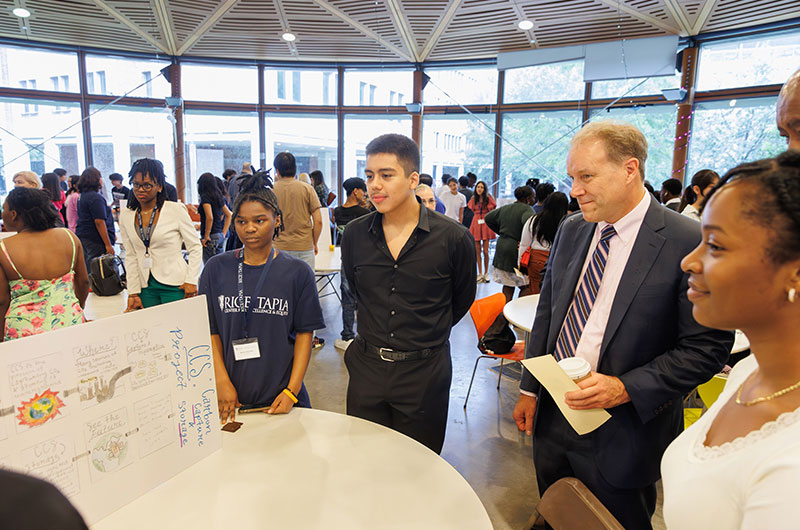 Students presenting their posters